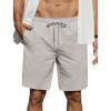 COOFANDY Men’s Casual Shorts Elastic Waist Drawstring Lightweight Dry Quick Summer Beach Shorts(Light Grey)