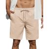 COOFANDY Men’s Casual Shorts Elastic Waist Drawstring Lightweight Dry Quick Summer Beach Shorts(Light Khaki)
