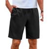 COOFANDY Mens Casual Shorts Elastic Waist Drawstring Shorts Lightweight Summer Beach Shorts(Black)
