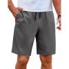COOFANDY Mens Casual Shorts Elastic Waist Drawstring Shorts Lightweight Summer Beach Shorts(Dark Grey)