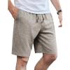 COOFANDY Mens Casual Shorts Stretch Drawstring Summer Beach Shorts Chino Golf Shorts with Pockets(Light Khaki)
