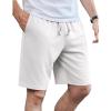 COOFANDY Mens Casual Shorts Stretch Drawstring Summer Beach Shorts Chino Golf Shorts with Pockets(White)