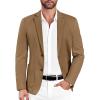 COOFANDY Mens Casual Sport Coat Blazer Two Buttons Knit Lightweight Suit Jackets(Brown)