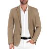 COOFANDY Mens Casual Sport Coat Blazer Two Buttons Knit Lightweight Suit Jackets(Khaki)