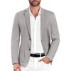 COOFANDY Mens Casual Sport Coat Blazer Two Buttons Knit Lightweight Suit Jackets(Light Grey)