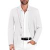 COOFANDY Mens Casual Sport Coat Blazer Two Buttons Knit Lightweight Suit Jackets(White)