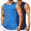 COOFANDY Mens Casual Tank Tops Moisture Wicking Muscle Sleeveless Shirts Soft Bamboo Viscose Tank Shirt 2 Pack(Blue/Navy Blue)