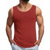 COOFANDY Men’s Casual Tank Tops Sleeveless Beach Muscle T Shirts Summer Fashion Tank Shirt(Red)