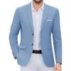 COOFANDY Mens Causal Blazer Two Button Suit Jackets Lightweight Slim Fit Sports Coats(Light Blue)