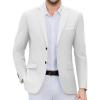 COOFANDY Mens Causal Blazer Two Button Suit Jackets Lightweight Slim Fit Sports Coats(White)