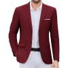 COOFANDY Mens Causal Blazer Two Button Suit Jackets Lightweight Slim Fit Sports Coats(Wine Red)