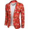 COOFANDY Men’s Christmas Blazer Jacket One Button Halloween Sport Coat Christmas Party Holiday Jacket(Christmas Blazer – Gingerbread Man)