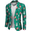 COOFANDY Men’s Christmas Blazer Jacket One Button Halloween Sport Coat Christmas Party Holiday Jacket(Christmas Blazer – Skating Santa Claus)