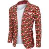 COOFANDY Men’s Christmas Blazer Jacket One Button Halloween Sport Coat Christmas Party Holiday Jacket(Christmas Blazer – Xmas Buffalo Plaid)
