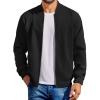 COOFANDY Men’s Cotton Bomber Jacket Lightweight Flight Jackets Casual Softshell Varisty Jacket(Black)