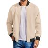 COOFANDY Men’s Cotton Bomber Jacket Lightweight Flight Jackets Casual Softshell Varisty Jacket(Moon Gray)