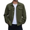 COOFANDY Men’s Cotton Denim Jacket Lightweight Trucker Western Jackets Casual Fashion Jean Coat(Army Green)