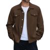 COOFANDY Men’s Cotton Denim Jacket Lightweight Trucker Western Jackets Casual Fashion Jean Coat(Brown)