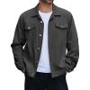 COOFANDY Men’s Cotton Denim Jacket Lightweight Trucker Western Jackets Casual Fashion Jean Coat(Dark Grey)