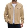 COOFANDY Men’s Cotton Denim Jacket Lightweight Trucker Western Jackets Casual Fashion Jean Coat(Khaki)