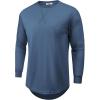 COOFANDY Mens Cotton Hipster Hip Hop Longline Crewneck T Shirts Casual Long Sleeve Tees Curved Hem Gym Shirts(One Piece- Blue)