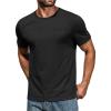 COOFANDY Men’s Cotton Pocket Tee Shirts Soft Crew Neck Stretch T Shirt Plain Casual Short Sleeve Summer Basic Tops(1 Pack- All Black)