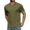 COOFANDY Men’s Cotton Pocket Tee Shirts Soft Crew Neck Stretch T Shirt Plain Casual Short Sleeve Summer Basic Tops(1 Pack- Army Green)