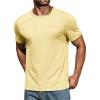 COOFANDY Men’s Cotton Pocket Tee Shirts Soft Crew Neck Stretch T Shirt Plain Casual Short Sleeve Summer Basic Tops(1 Pack- Beige)