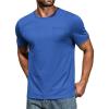 COOFANDY Men’s Cotton Pocket Tee Shirts Soft Crew Neck Stretch T Shirt Plain Casual Short Sleeve Summer Basic Tops(1 Pack- Blue)