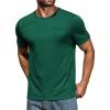 COOFANDY Men’s Cotton Pocket Tee Shirts Soft Crew Neck Stretch T Shirt Plain Casual Short Sleeve Summer Basic Tops(1 Pack- Dark Green)