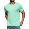COOFANDY Men’s Cotton Pocket Tee Shirts Soft Crew Neck Stretch T Shirt Plain Casual Short Sleeve Summer Basic Tops(1 Pack- Ice Green)