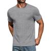 COOFANDY Men’s Cotton Pocket Tee Shirts Soft Crew Neck Stretch T Shirt Plain Casual Short Sleeve Summer Basic Tops(1 Pack- Light Grey)