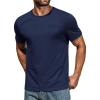 COOFANDY Men’s Cotton Pocket Tee Shirts Soft Crew Neck Stretch T Shirt Plain Casual Short Sleeve Summer Basic Tops(1 Pack- Navy Blue)
