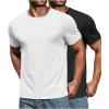 COOFANDY Men’s Cotton Pocket Tee Shirts Soft Crew Neck Stretch T Shirt Plain Casual Short Sleeve Summer Basic Tops(2 Pack(black+white))