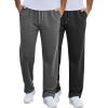 COOFANDY Men’s Cotton Sweatpants Open Bottom Lounge Pants Lightweight Casual Jogger Pants with Pockets(2 Pack: Black/Dark Grey)