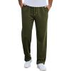 COOFANDY Men’s Cotton Sweatpants Open Bottom Lounge Pants Lightweight Casual Jogger Pants with Pockets(Army Green)