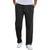 COOFANDY Men’s Cotton Sweatpants Open Bottom Lounge Pants Lightweight Casual Jogger Pants with Pockets(Black)