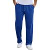 COOFANDY Men’s Cotton Sweatpants Open Bottom Lounge Pants Lightweight Casual Jogger Pants with Pockets(Blue)