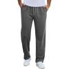 COOFANDY Men’s Cotton Sweatpants Open Bottom Lounge Pants Lightweight Casual Jogger Pants with Pockets(Dark Grey)