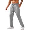 COOFANDY Men’s Cotton Sweatpants Open Bottom Lounge Pants Lightweight Casual Jogger Pants with Pockets(Grey)