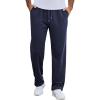 COOFANDY Men’s Cotton Sweatpants Open Bottom Lounge Pants Lightweight Casual Jogger Pants with Pockets(Navy Blue)