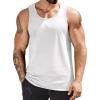 COOFANDY Mens Cotton Tank Tops Summer Beach Sleeveless Muscle Shirts Gym Workout Running Tank Shirt Pack(White)