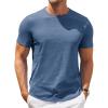 COOFANDY Men’s Crew Neck T-Shirt Casual Muscle Tee Slim Fit Bodybuilding Athletic Casual T Shirt Blue