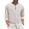 COOFANDY Mens Cuban Guayabera Shirt Short Sleeve Linen Button Down Shirts Casual Summer Beach Tops(Khaki)