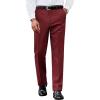 COOFANDY Mens Dress Pants Regular Fit Flat Front Pant Expandable Waist Casual Slacks(Burgundy Red)