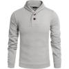 COOFANDY Men’s Fashion Shawl Collar Pullover Casual Long Sleeve Knitted Sweater Sweatshirts(Sweatshirt-gray)
