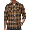 COOFANDY Men’s Flannel Plaid Shirts Long Sleeve Casual Button Down Shirt with Pockets(Black Brown)