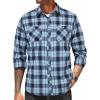 COOFANDY Men’s Flannel Plaid Shirts Long Sleeve Casual Button Down Shirt with Pockets(Blue Black Plaid)