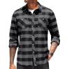 COOFANDY Men’s Flannel Plaid Shirts Long Sleeve Casual Button Down Shirt with Pockets(Dark Grey)