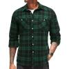 COOFANDY Men’s Flannel Plaid Shirts Long Sleeve Casual Button Down Shirt with Pockets(Green Black)